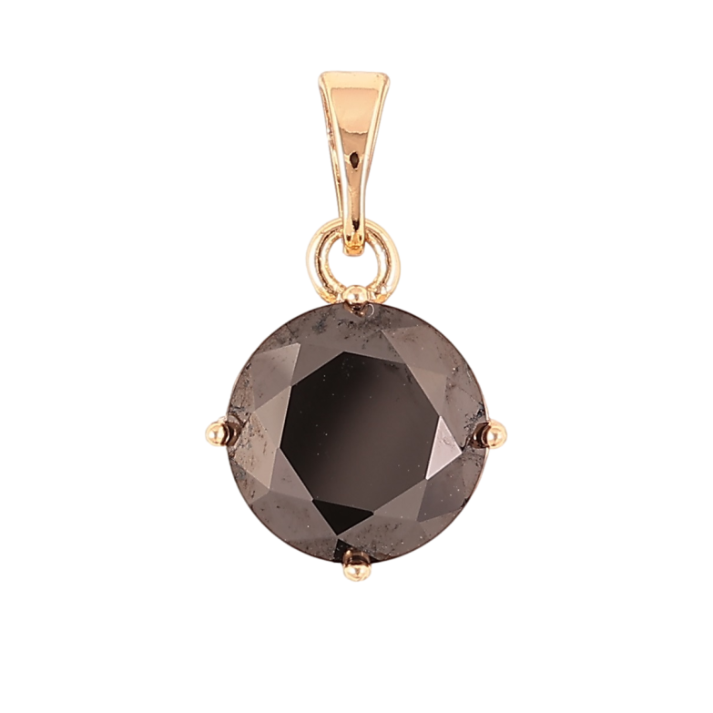 Кулон Xuping Позолота 18K Черный фианит, ø 10мм для цепочки до 5мм фото №1