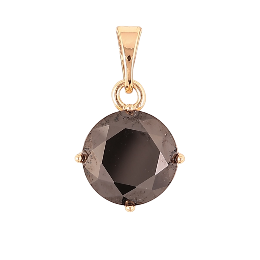 Кулон Xuping Позолота 18K Черный фианит, ø 10мм для цепочки до 5мм фото №1