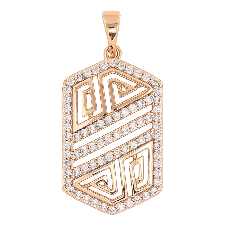 Кулон Xuping Позолота 18K «Різьблений візерунок з цирконієм» для ланцюжка до 5мм фото №5