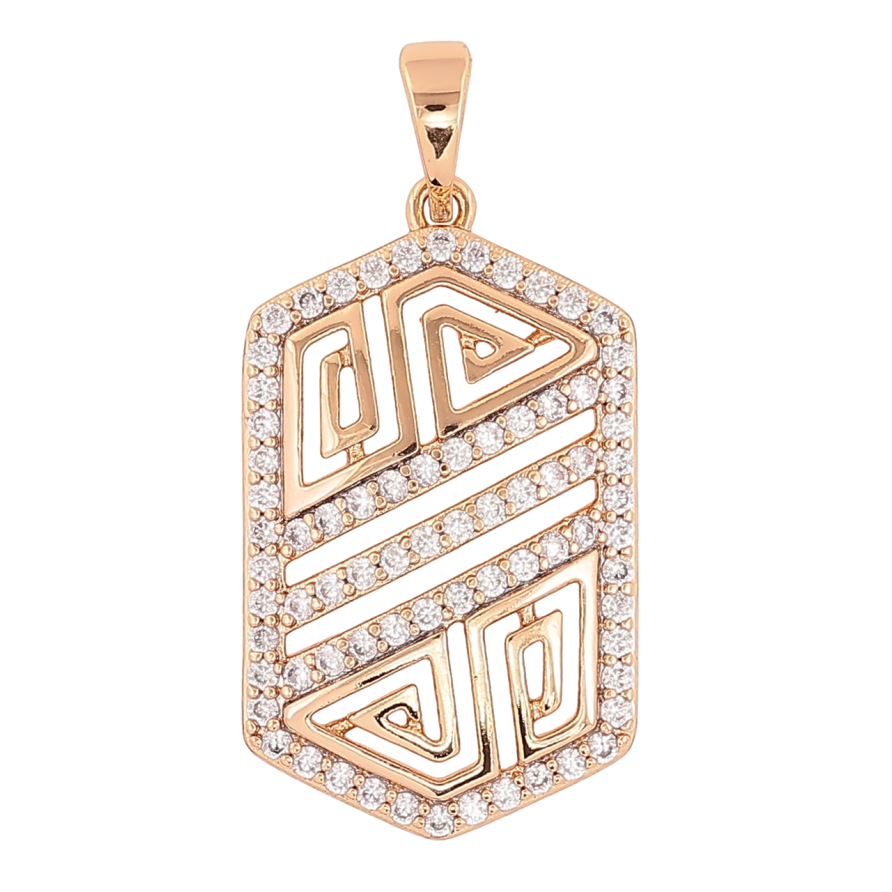 Кулон Xuping Позолота 18K Резной узор с цирконием для цепочки до 5мм фото №1