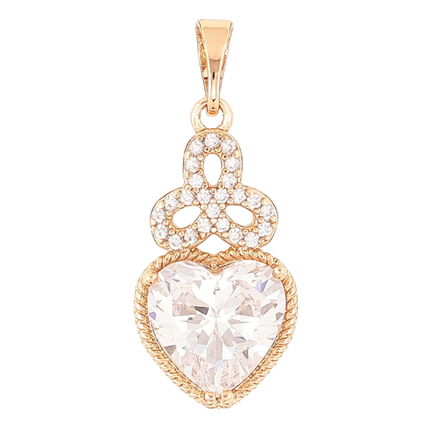 Кулон Xuping Позолота 18K Кристальное сердечко для цепочки до 5мм фото №1