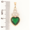 Кулон Xuping Позолота 18K Зеленое кристальное сердечко для цепочки до 5мм фото №2