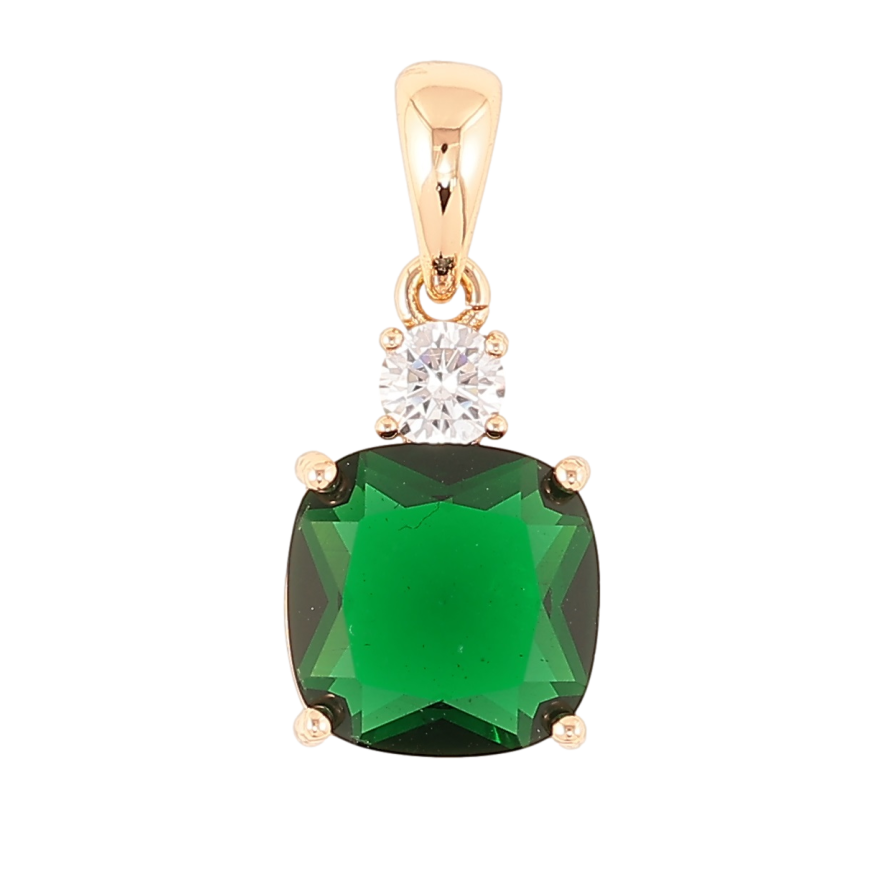 Кулон Xuping Позолота 18K Зеленый фианит с цирконом для цепочки до 5мм фото №1