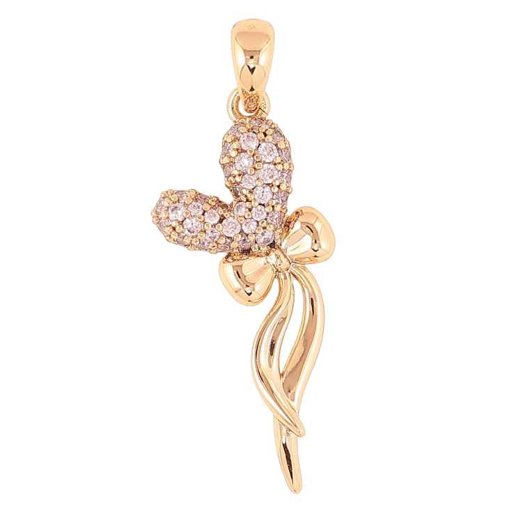 Кулон Xuping Позолота 18K «Сердечко з бантом» для ланцюжка до 5мм фото №2