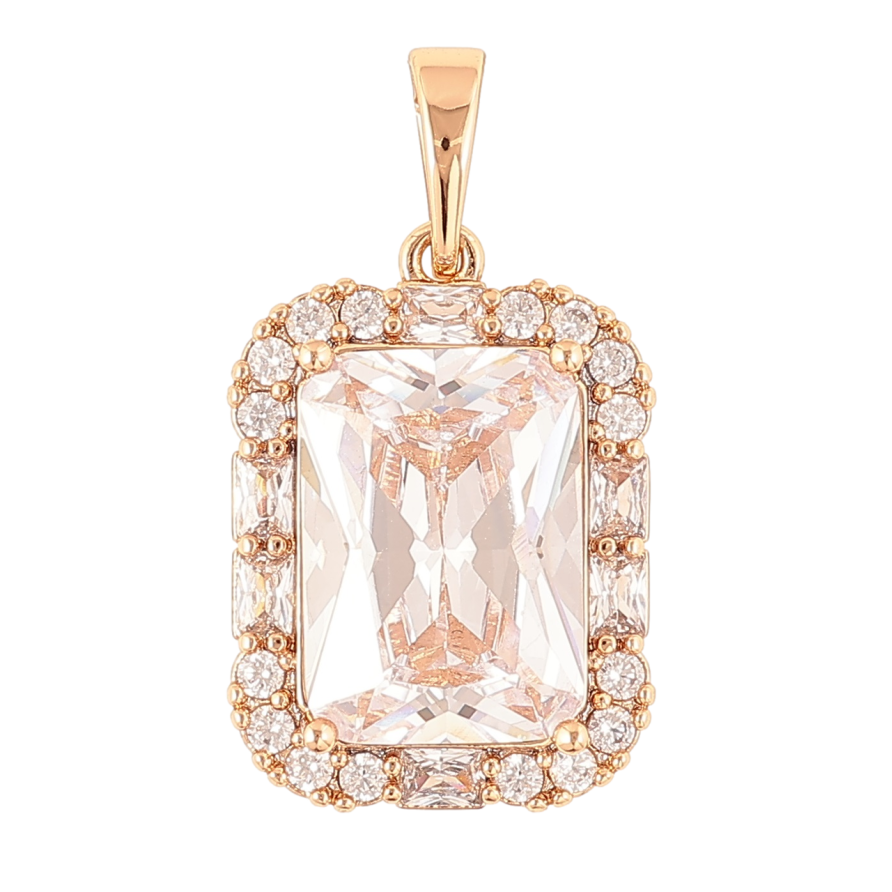 Кулон Xuping Позолота 18K «Фіаніт в обрамленні цирконію» для ланцюжка до 6мм фото №1