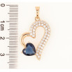 Кулон Xuping Позолота 18K «Сердечко з інкрустацією цирконієм і синім фіанітом» для ланцюжка до 6мм фото №2 Кулон Xuping Позолота 18K «Сердечко з інкрустацією цирконієм і синім фіанітом» для ланцюжка до 6мм фото №2