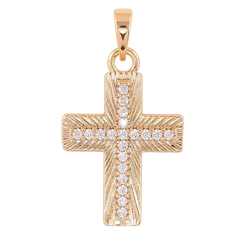 Кулон Xuping Позолота 18K Крест с цирконием для цепочки до 5мм фото №1