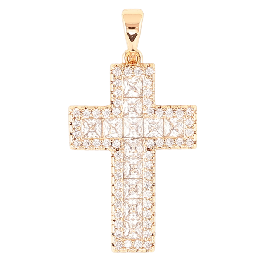 Кулон Xuping Позолота 18K Хрест з цирконієм для ланцюжка до 5мм фото №1