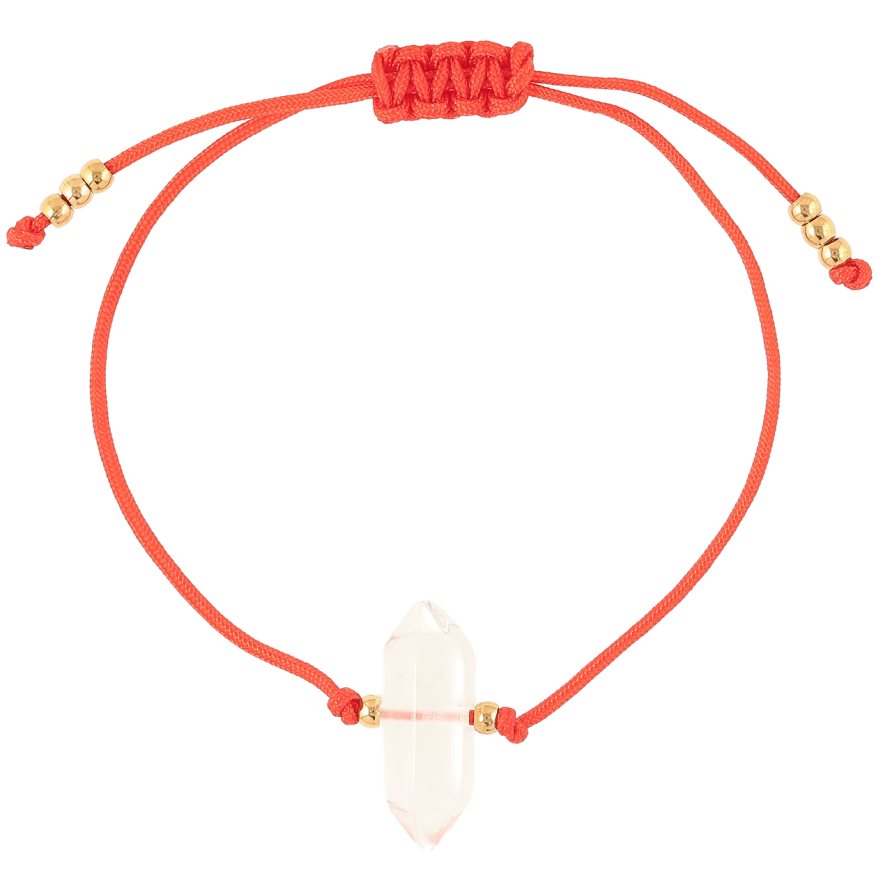 Браслет Xuping ТТМ Stainless Steel цвет 14K Красный шнур с прозрачной бусиной на затяжке 10-24см х 1мм фото №1