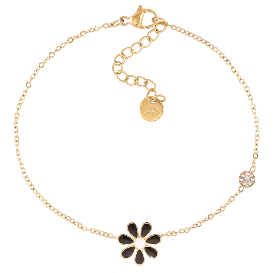 Браслет Xuping ТТМ Stainless Steel цвет 14K Цепочка с цветочком с доп.цепочкой 17.5-21см х 1мм фото №1