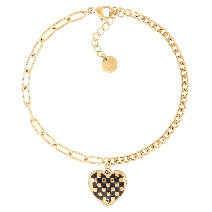 Браслет Xuping ТТМ Stainless Steel цвет 14K Цепочка с сердечком с доп.цепочкой 17.5-20см х 2мм фото №5