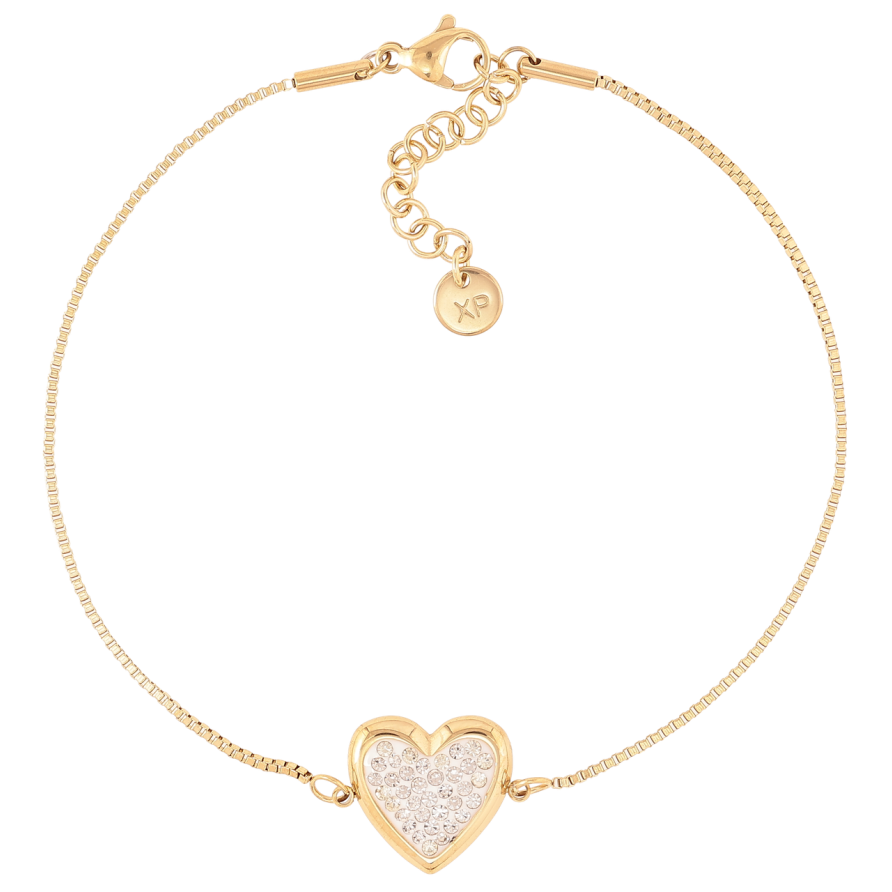 Браслет Xuping ТТМ Stainless Steel цвет 14K Цепочка с сердечком с доп.цепочкой 21-24см х 1мм фото №1 Браслет Xuping ТТМ Stainless Steel цвет 14K Цепочка с сердечком с доп.цепочкой 21-24см х 1мм фото №1