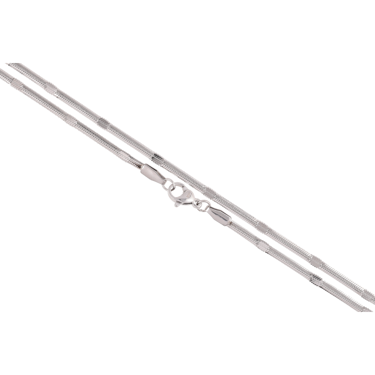 Цепочка Xuping ТТМ Stainless Steel цвет Родий Плетение Снейк с прокаткой длина 45см х 2мм фото №17