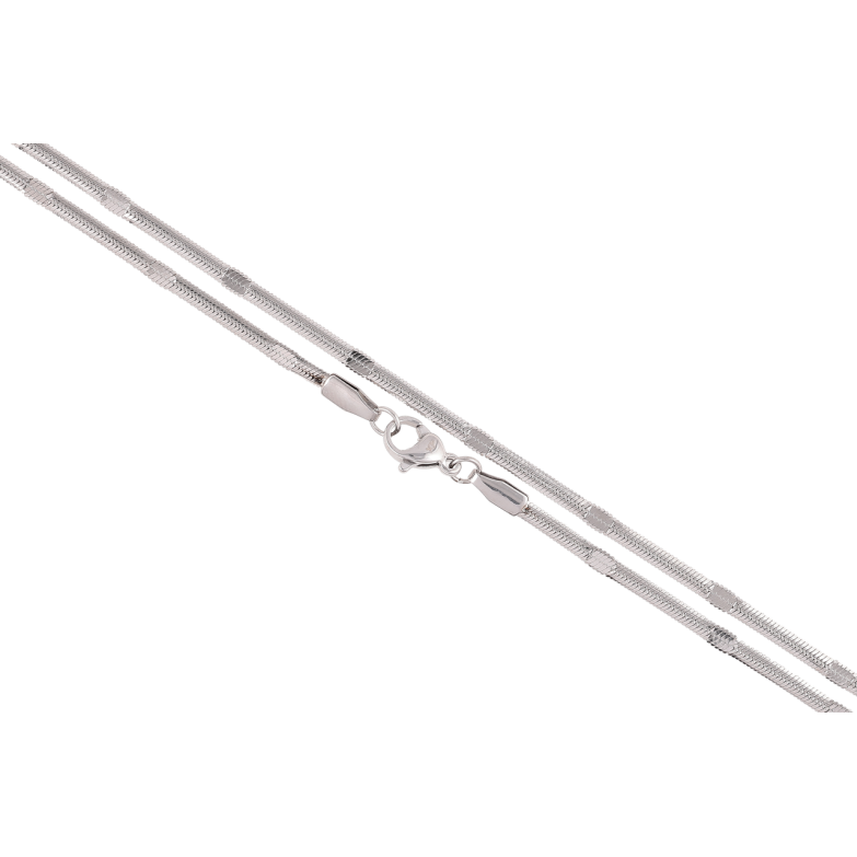Цепочка Xuping ТТМ Stainless Steel цвет Родий Плетение Снейк с прокаткой длина 45см х 2мм фото №1