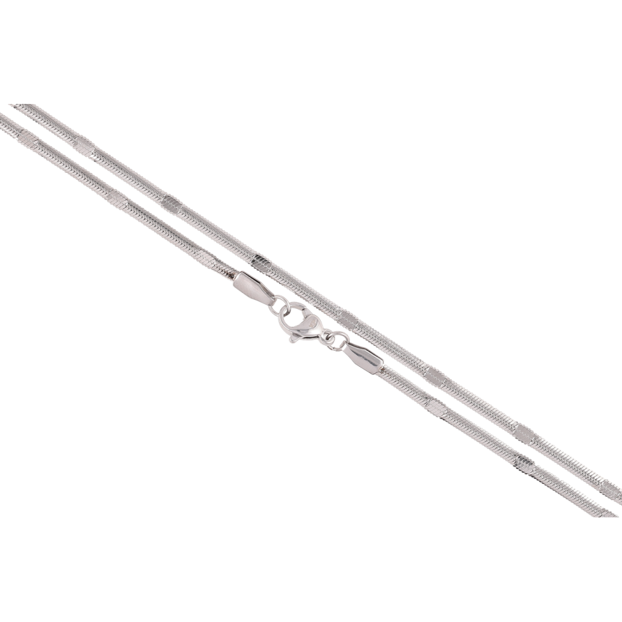 Цепочка Xuping ТТМ Stainless Steel цвет Родий Плетение Снейк с прокаткой длина 45см х 2мм фото №1