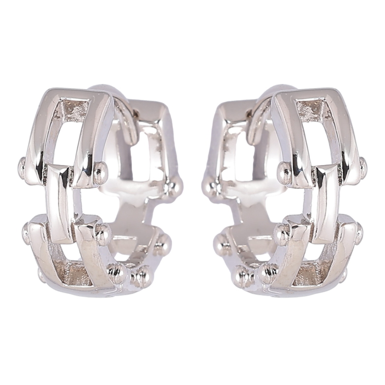 Серьги Xuping Родий колечки Декоративный узор фото №1 Серьги Xuping Родий колечки Декоративный узор фото №1