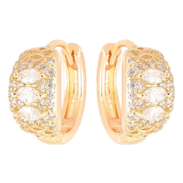 Сережки Xuping Позолота 18K колечка «Інкрустація цирконієм» фото №6