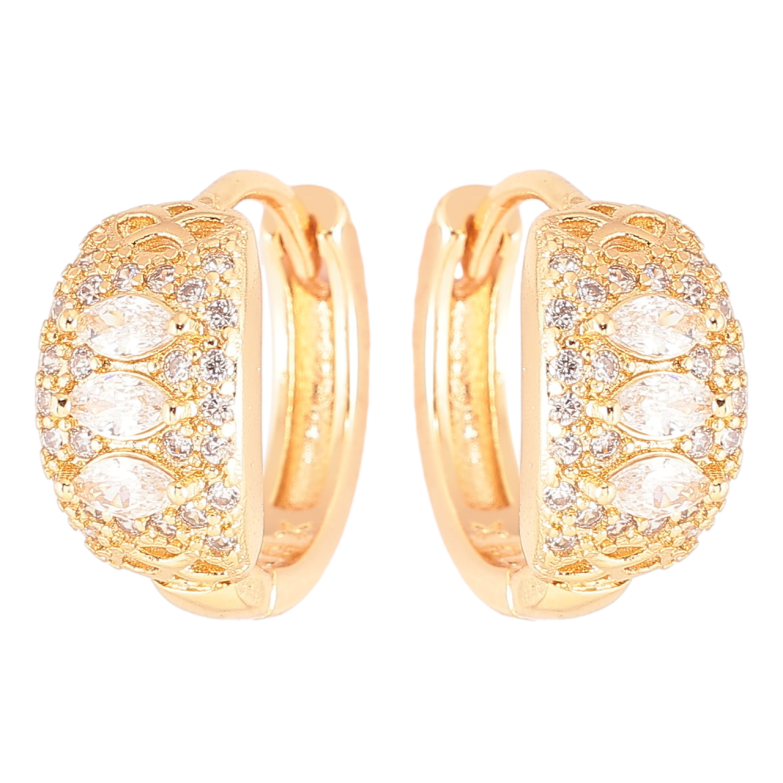 Сережки Xuping Позолота 18K колечка «Інкрустація цирконієм» фото №1