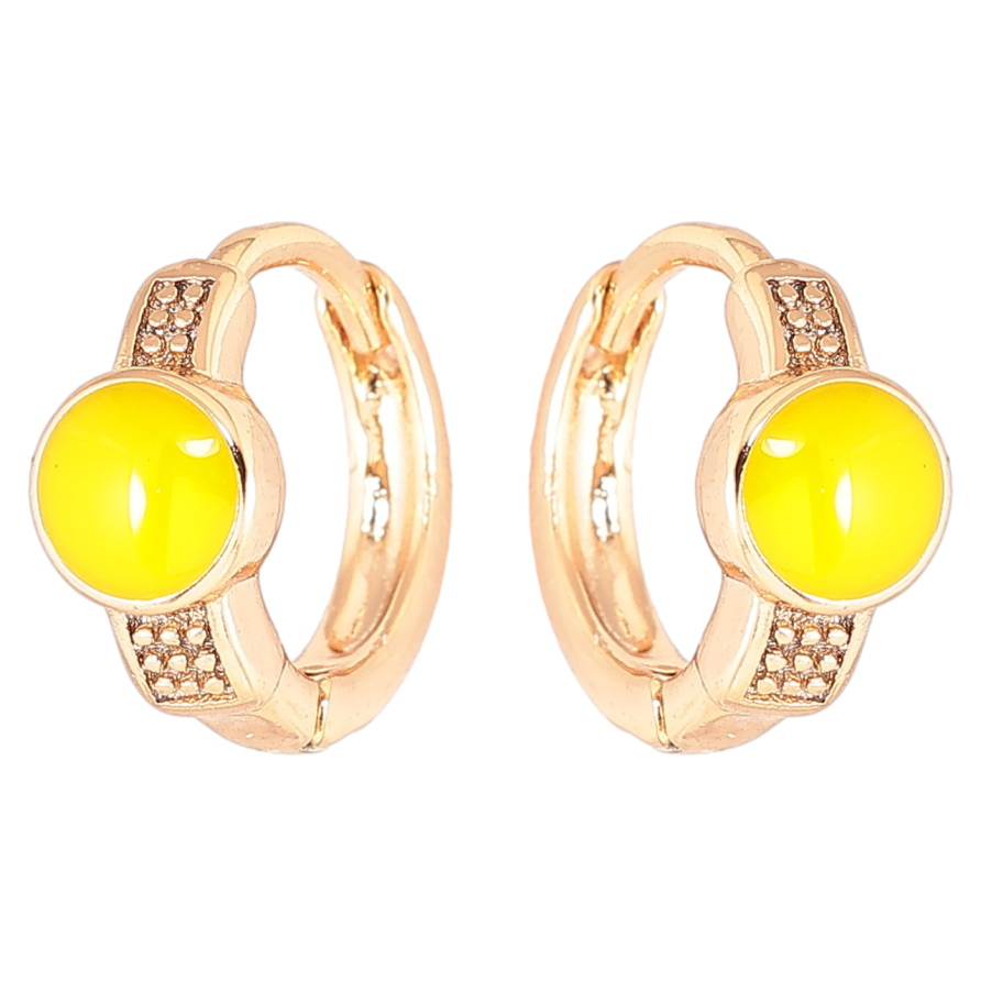 Серьги Xuping Позолота 18K колечки Круги с желтой эмалью фото №1