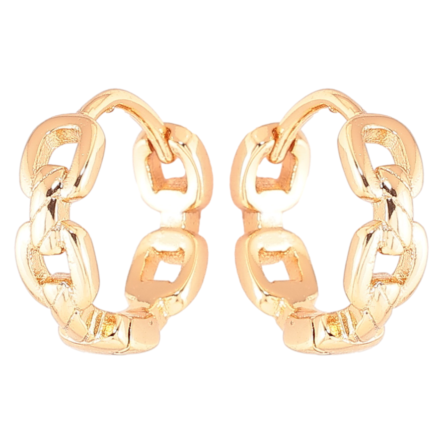 Сережки Xuping Позолота 18K колечка «Візерунок ланцюжок» фото №1