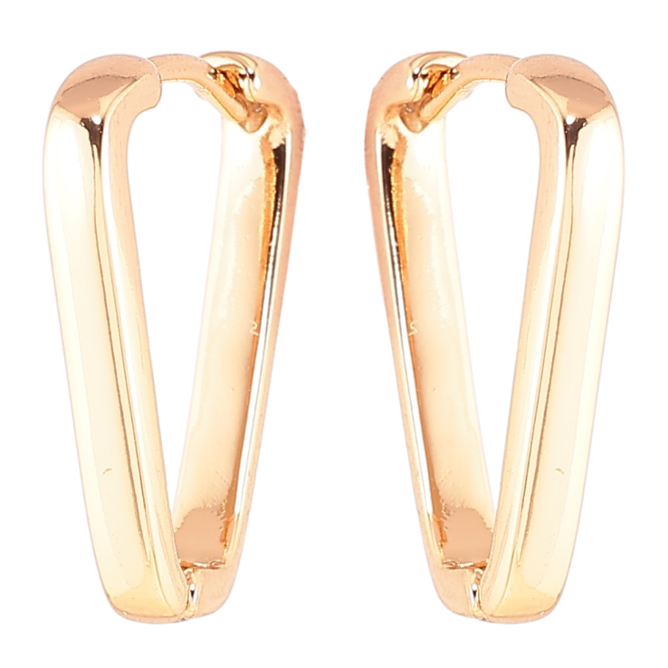 Сережки Xuping Позолота 18K колечка «Трикутні» фото №5 Сережки Xuping Позолота 18K колечка «Трикутні» фото №5