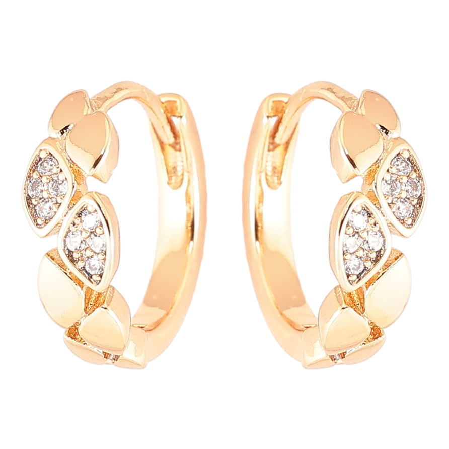 Сережки Xuping Позолота 18K колечка «Декоративний візерунок з цирконієм» фото №1