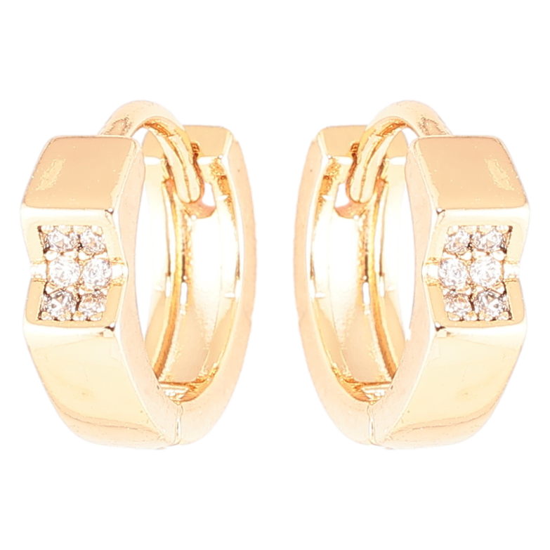 Серьги Xuping Позолота 18K колечки Декоративный узор с цирконием фото №1