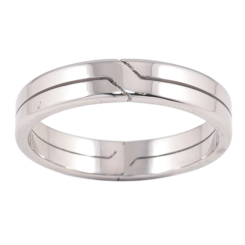 Каблучка Xuping TTM Stainless Steel Колір Родій «Мінімалістичний візерунок, шир. 4мм» фото №1