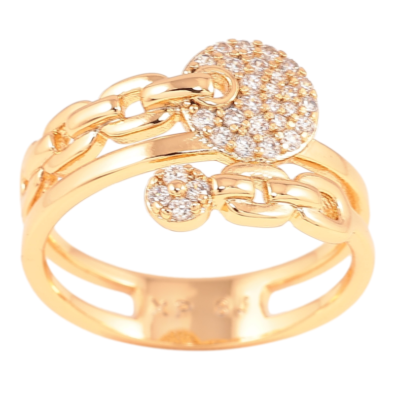 Каблучка Xuping Позолота 18K «Ланцюжок з інкрустацією цирконієм» фото №1