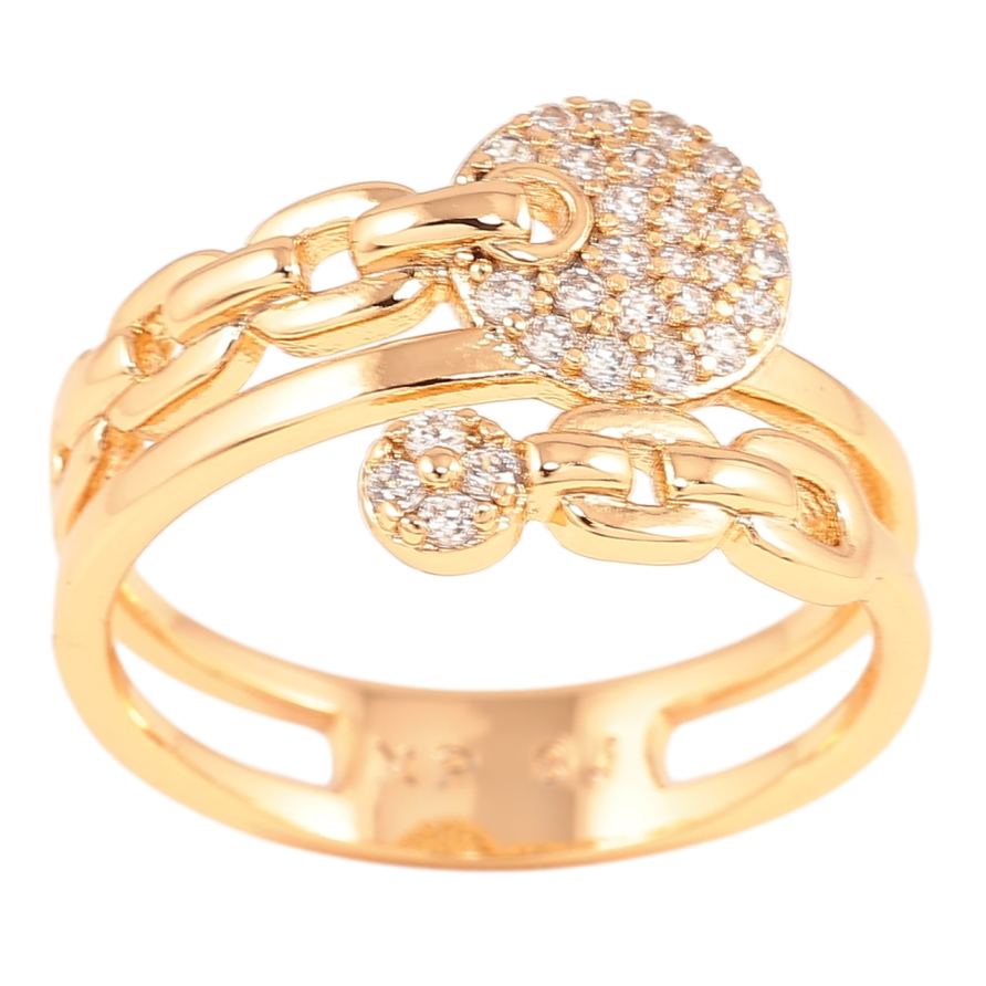 Каблучка Xuping Позолота 18K «Ланцюжок з інкрустацією цирконієм» фото №1