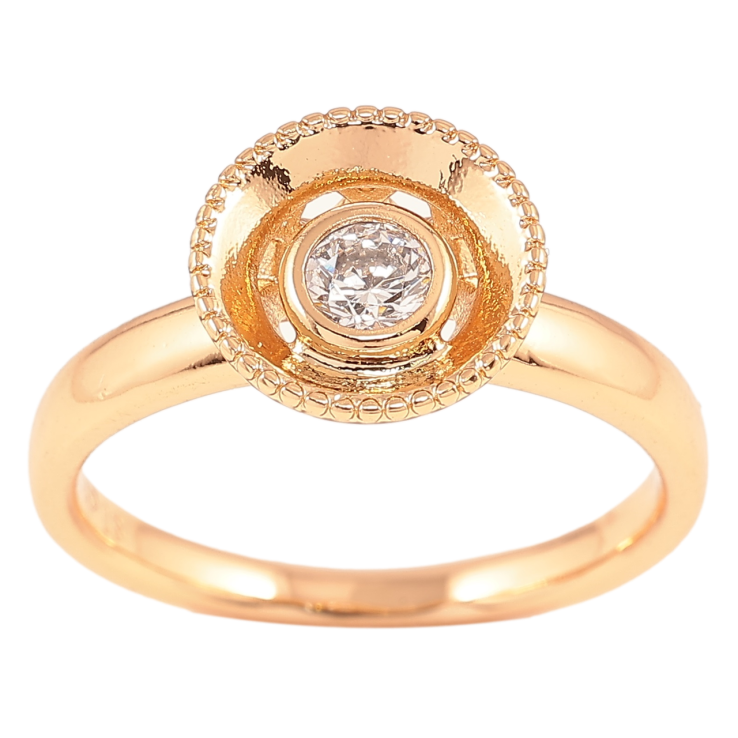 Кольцо Xuping Позолота 18K Фианит в декоративной оправе фото №3 Кольцо Xuping Позолота 18K Фианит в декоративной оправе фото №3