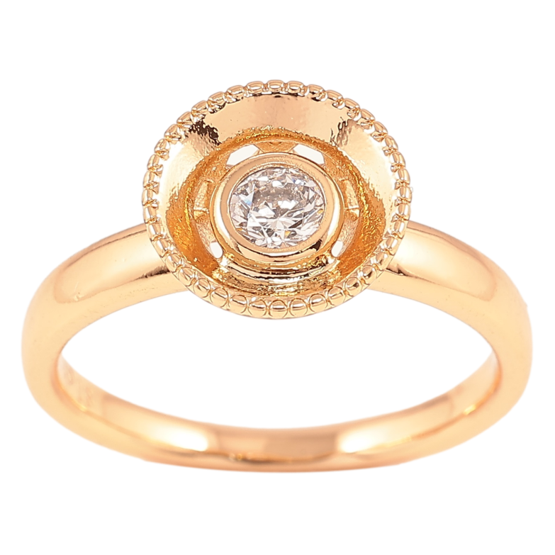 Кольцо Xuping Позолота 18K Фианит в декоративной оправе фото №1