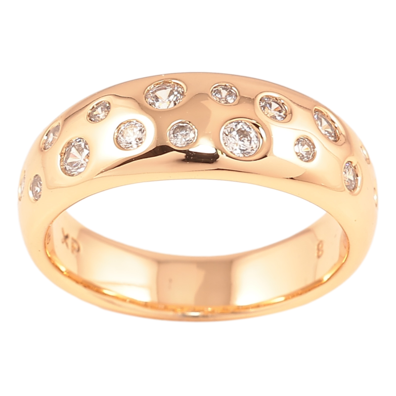 Кольцо Xuping Позолота 18K Россыпь циркония фото №1
