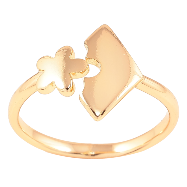 Каблучка Xuping Позолота 18K «Ромб з квіточкою» фото №1