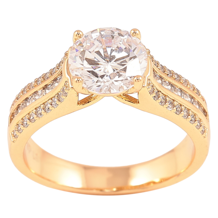 Кольцо Xuping Позолота 18K Инкрустация цирконием фото №15