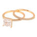 Кольцо Xuping Позолота 18K Двойное с инкрустацией цирконием и фианитом фото №3