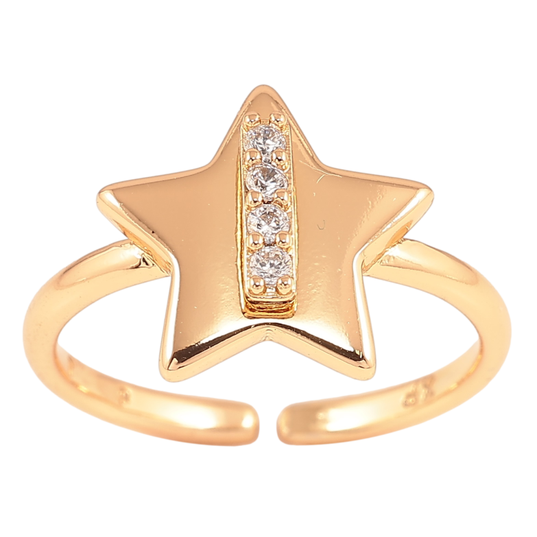 Каблучка Xuping Позолота 18K «Зірка з цирконієм» с. 16-17,18-19 фото №1