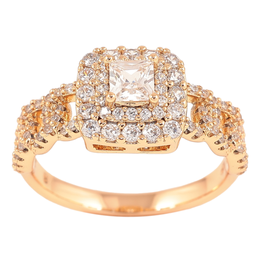Кольцо Xuping Позолота 18K Инкрустация цирконием фото №1