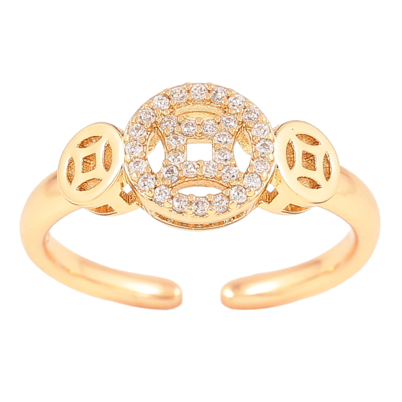 Каблучка Xuping Позолота 18K «Декоративний візерунок з цирконієм» фото №1