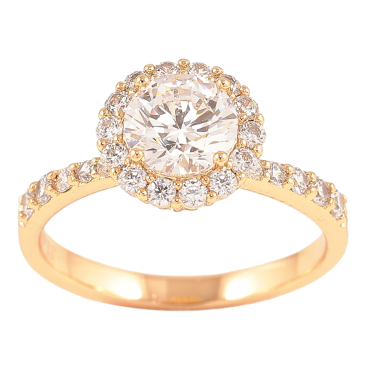 Кольцо Xuping Позолота 18K Фианит в обрамлении циркония фото №1 Кольцо Xuping Позолота 18K Фианит в обрамлении циркония фото №1