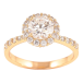 Кольцо Xuping Позолота 18K Фианит в обрамлении циркония фото №1 Кольцо Xuping Позолота 18K Фианит в обрамлении циркония фото №1