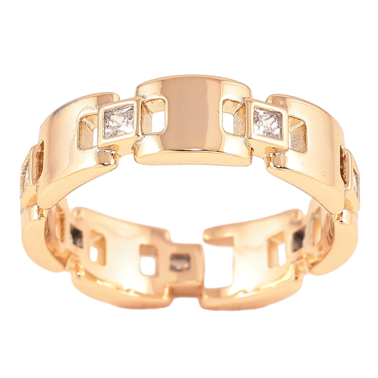 Каблучка Xuping Позолота 18K «Браслетні ланки з цирконієм» фото №11