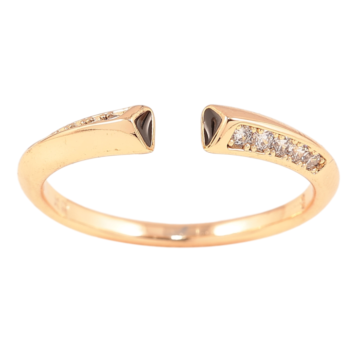 Каблучка Xuping Позолота 18K «Доріжки цирконію і чорна емаль» фото №24