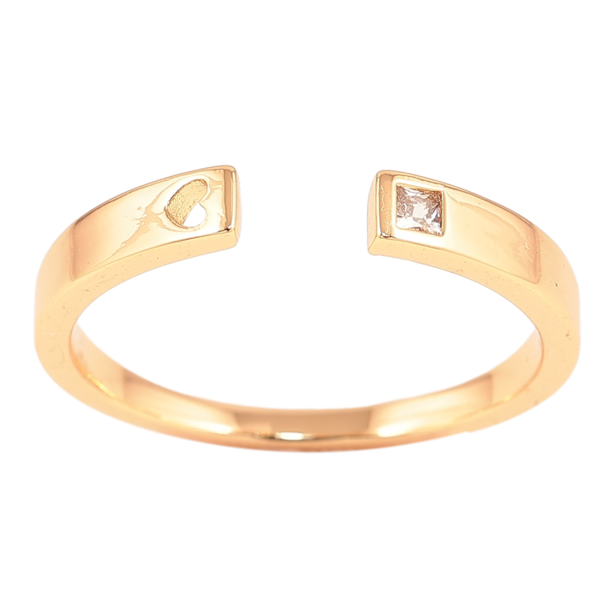 Каблучка Xuping Позолота 18K «Роз'ємна шинка з кристалом і сердечком» фото №1