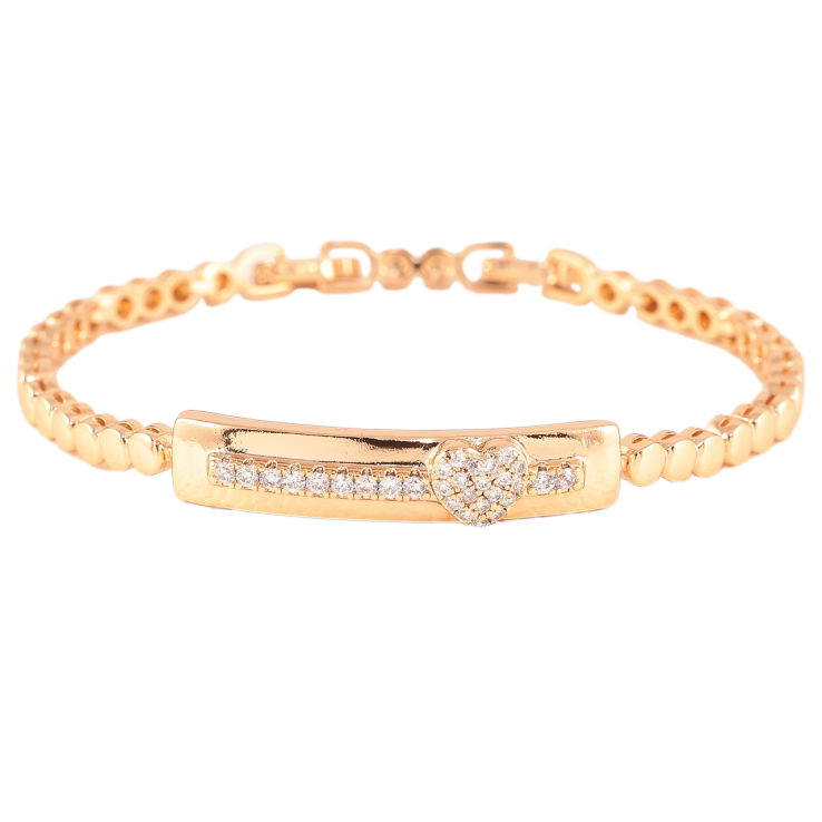 Браслет Xuping Позолота 18K «Доріжка цирконію з сердечком» довжина з доп.замком 17,19см х 3.5мм фото №23 Браслет Xuping Позолота 18K «Доріжка цирконію з сердечком» довжина з доп.замком 17,19см х 3.5мм фото №23