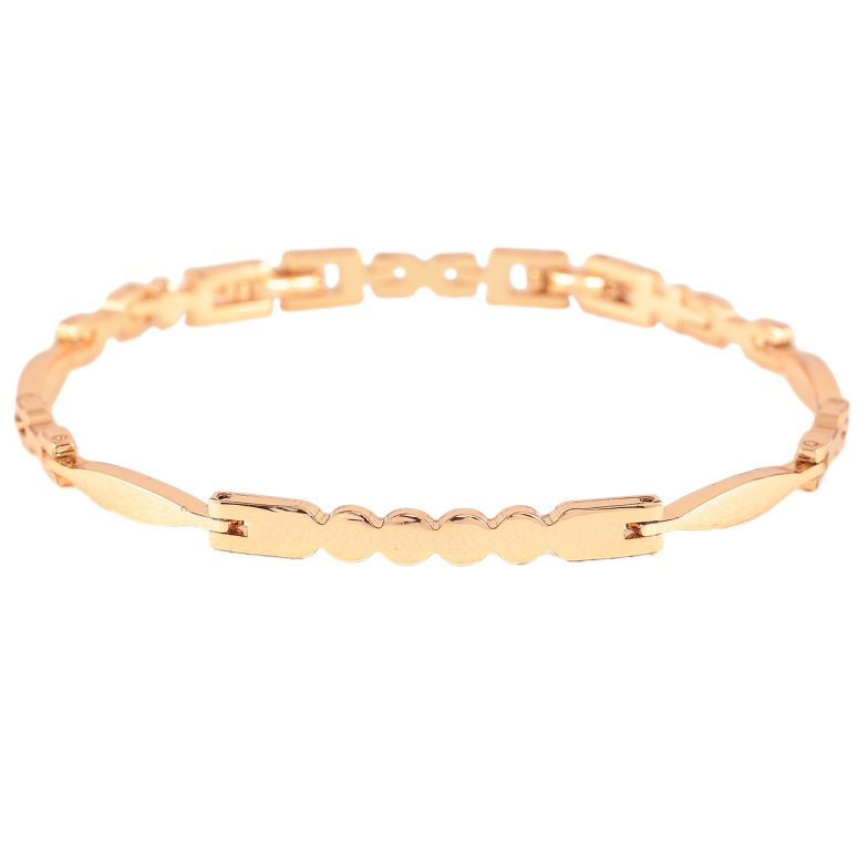 Браслет Xuping Позолота 18K «Фігурні ланки» довжина з доп.замком 17.5,19.5см х 3-4мм фото №1