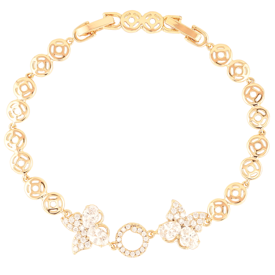 Браслет Xuping Позолота 18K «Кришталеві метелики» довжина з доп.замком 17,19см х 6мм фото №1