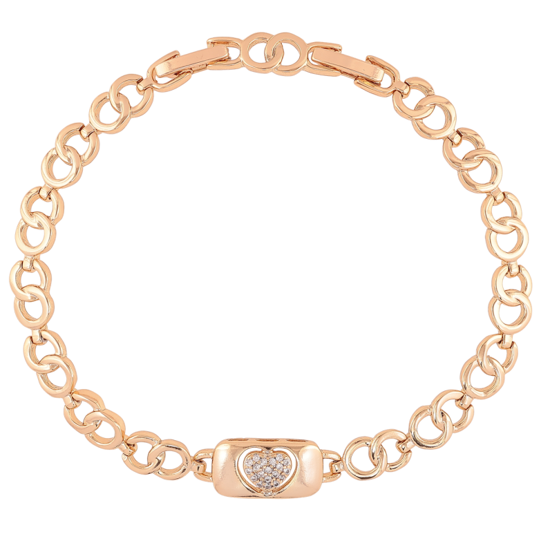 Браслет Xuping Позолота 18K Сердечко длинна с доп.замком 17.5,19.5см х 6мм фото №2