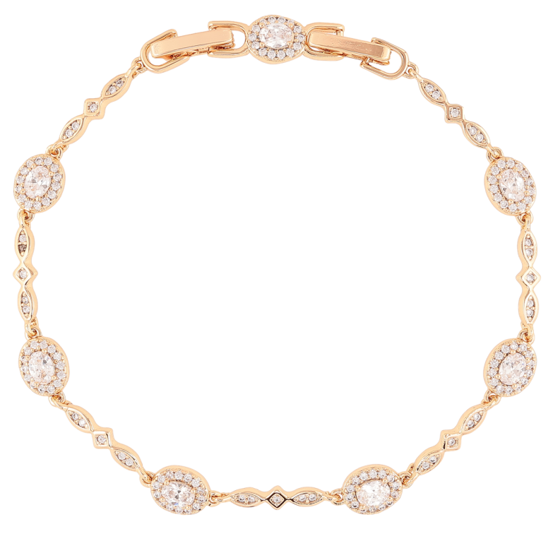 Браслет Xuping Позолота 18K Инкрустация цирконием длинна с доп.замком 17,19см х 2-6мм фото №1