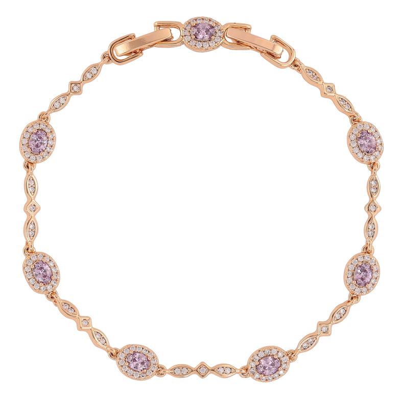 Браслет Xuping Позолота 18K «Інкрустація цирконієм з бузковими фіанітами» довжина з доп.замком 17,19см х 2-6мм фото №1 Браслет Xuping Позолота 18K «Інкрустація цирконієм з бузковими фіанітами» довжина з доп.замком 17,19см х 2-6мм фото №1